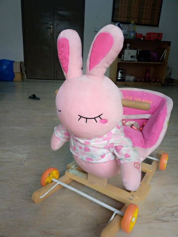 Baby girl cute rocking & swing rabbit with music for sale. . 0