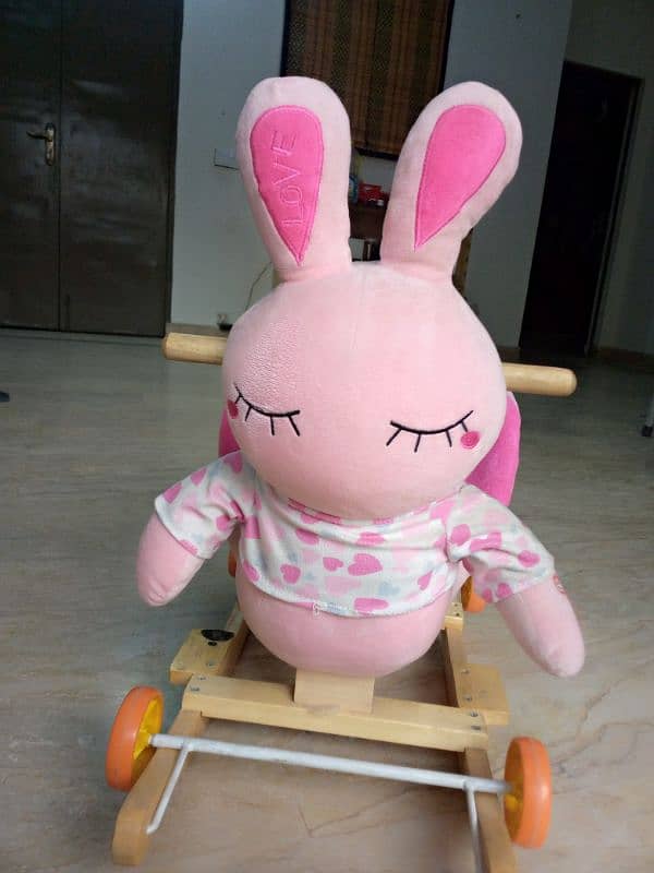 Baby girl cute rocking & swing rabbit with music for sale. . 1