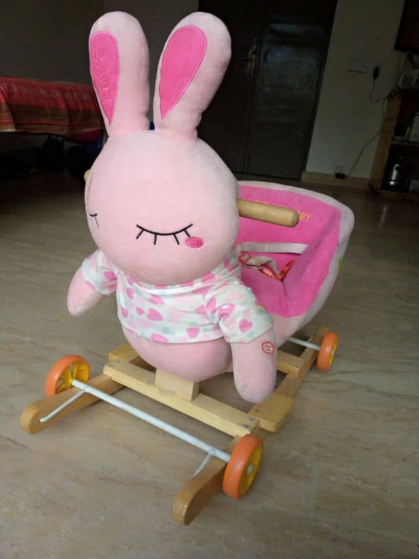 Baby girl cute rocking & swing rabbit with music for sale. . 3