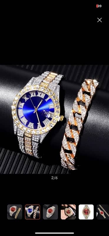 Fashion Ice Diamond Watches Men’s With luxary Bracelet 5