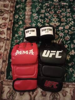 MMA gloves with hand wraps