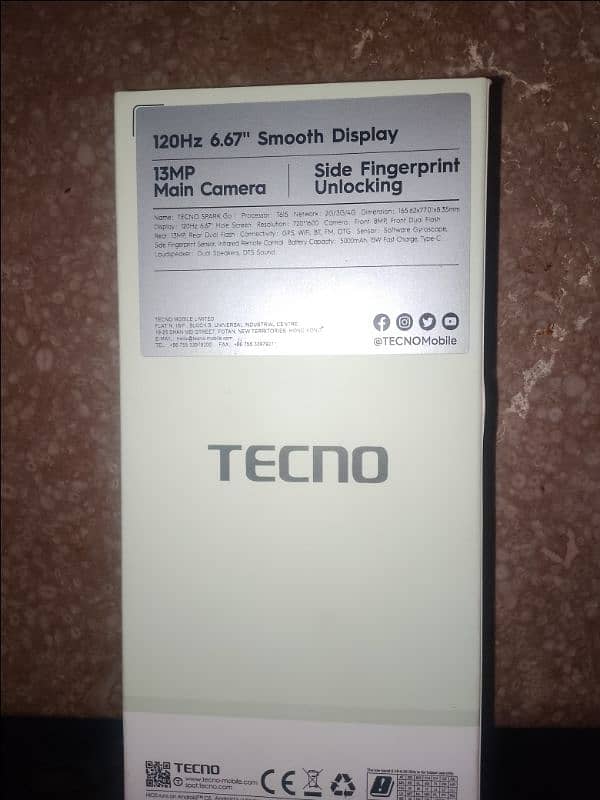 Tecno spark Go 1 8GbRam 128GbRom only 7 days use for sale 2