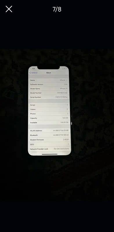 iPhone 11 128gb pta approved doul sim 5