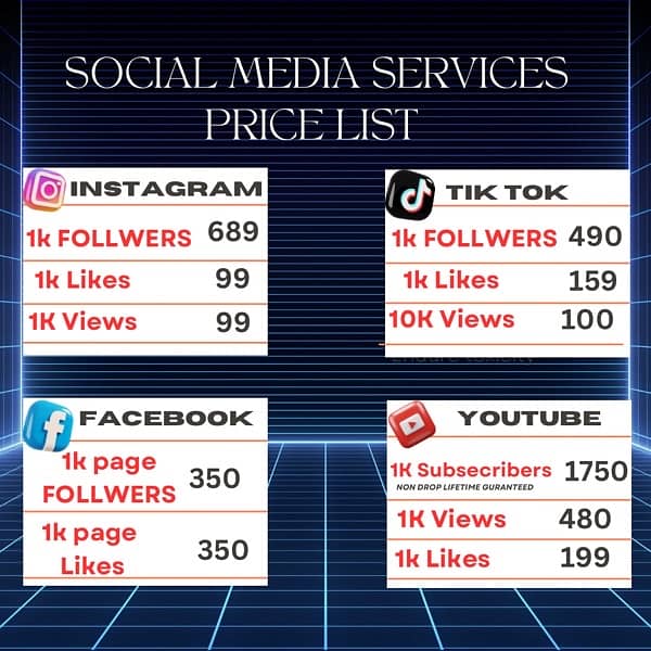 TikTok Followers, Instagram Followers, Facebook, YouTube Views Service 0