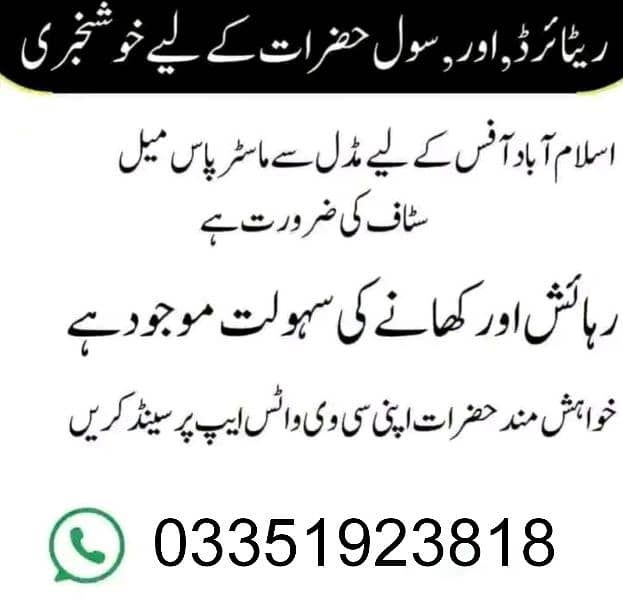 Jobs in islamabad 0