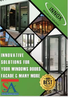 Aluminium windows doors UPVC Glass Doors Windows Glass Sliding windows