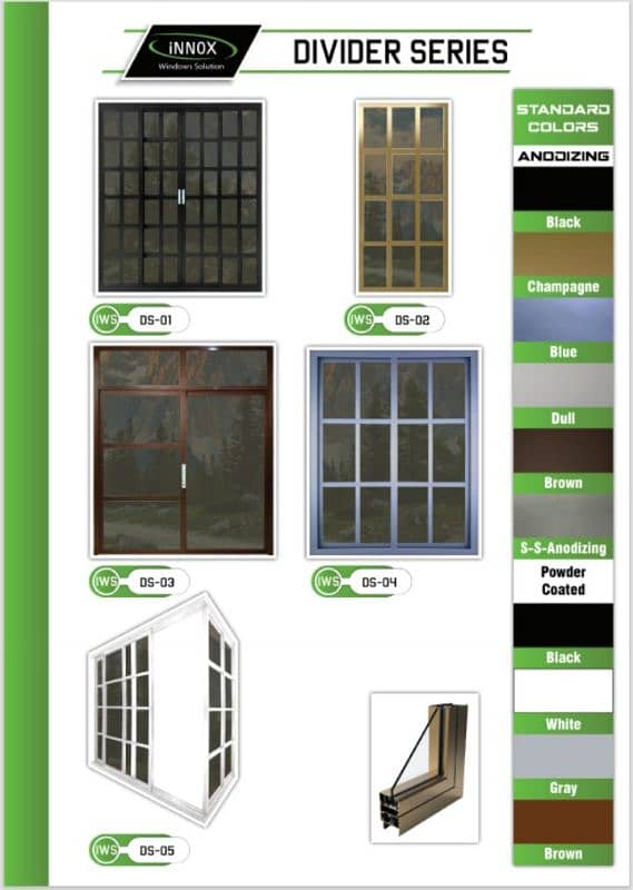 Aluminium windows doors UPVC Glass Doors Windows Glass Sliding windows 6