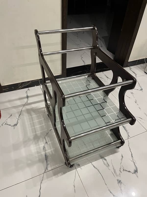 Glass trolley table 0