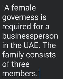 Governess required for dubai