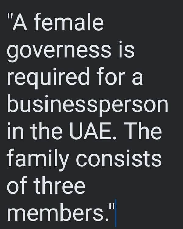 Governess required for dubai 0