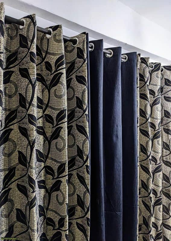 3pcs Velvet Jacquard Curtains 0