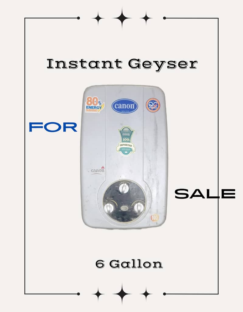 "6-Gallon Instant Geyser for Sale - Quick Heating!" 0