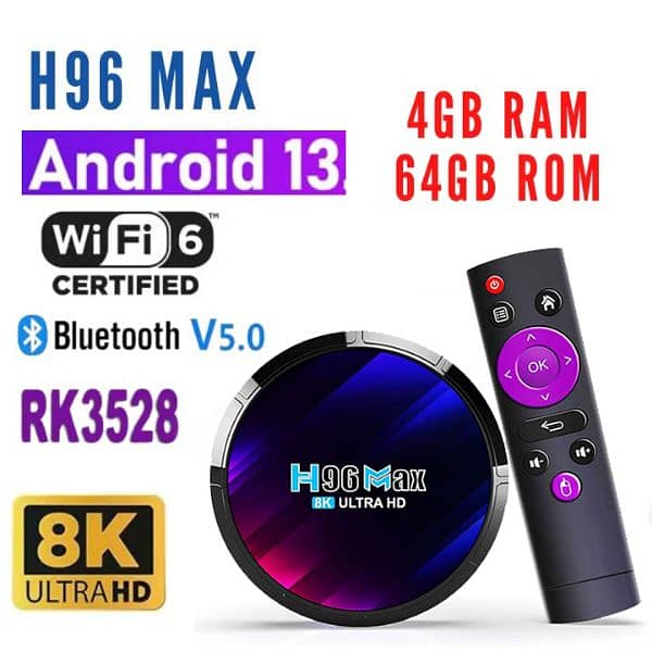 Android tv box x96q 8+128 with 5000 free tv channels | voice Air Mouse 10