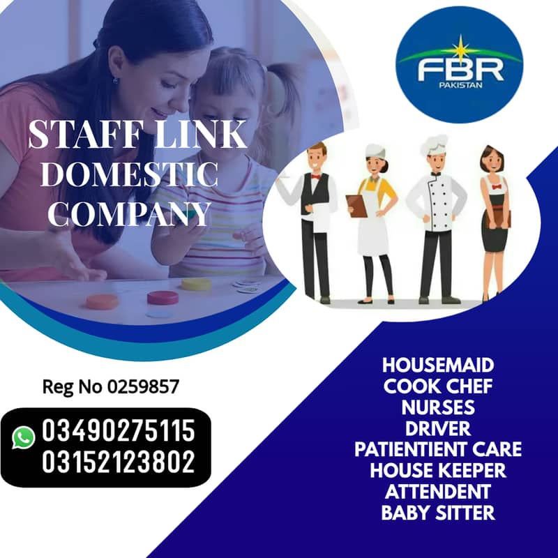 House maids , Maids , Patient care , Couple , Cook , Babysitter ,Guard 0