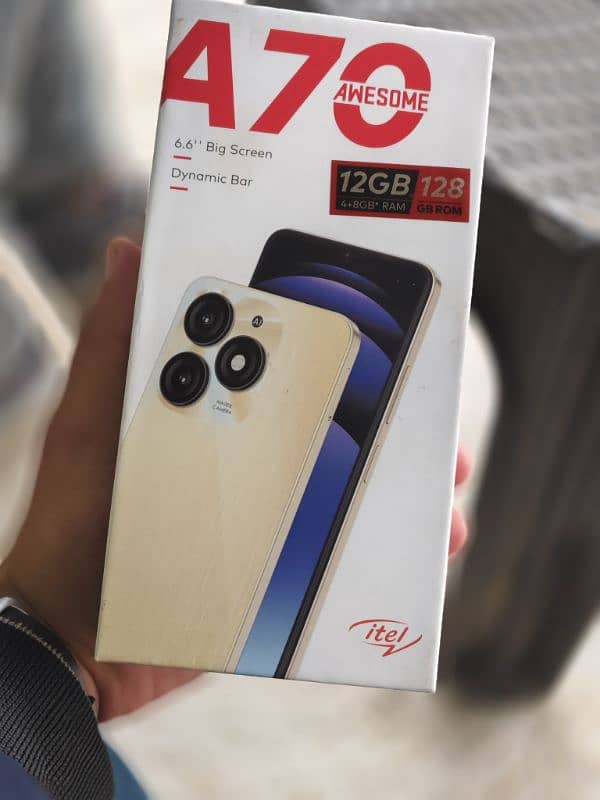 itel a 70 full box canditon 10 by 10 koi falt nahi 1