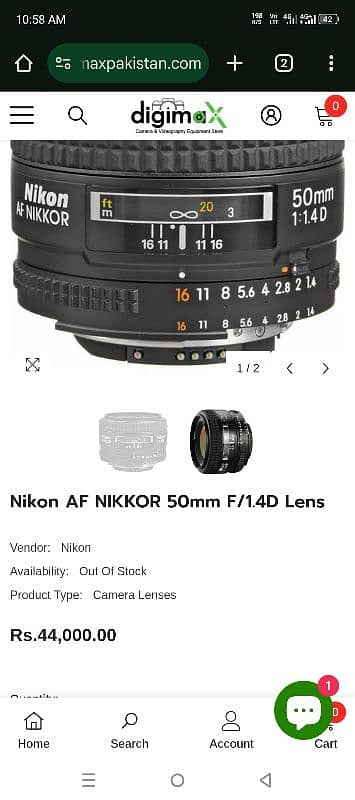 Nikon 50mm f1.8 D lens 9.5/10 condition used only for few times 6