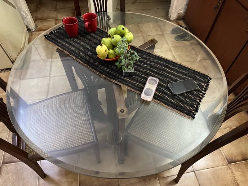 Selling Dining Table Glass Top only (4 Ft Diameter) 1