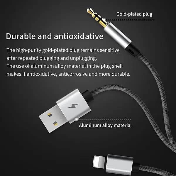 Lightning to Audio AUX 3.5mm + USB Cable Baseus L34 for iPhone/ iPad 6