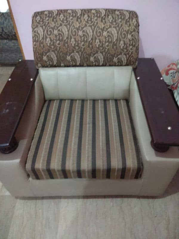 Sofa Set 6 seater| Leather Beige for Sale 2