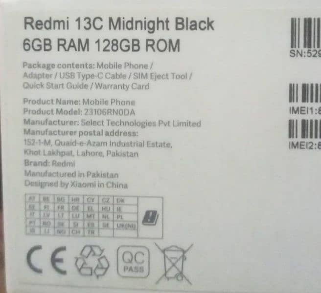 Redmi 13 c 6/128 10/10 condition 3