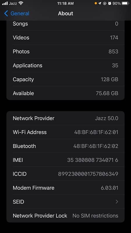 PTA approved 128 gb battery charge finger not working 1