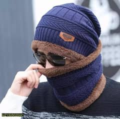 Woolen Beanie with Neck Warmer