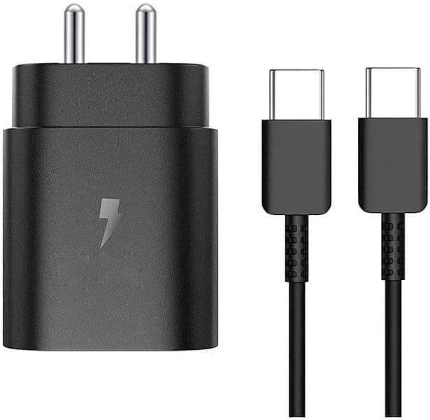 Samsung 25 Watt original charger with USB C to C cable 0