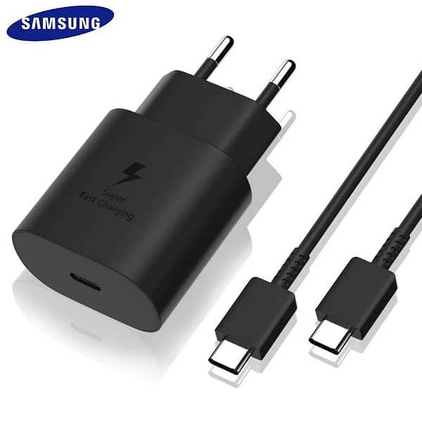 Samsung 25 Watt original charger with USB C to C cable 1