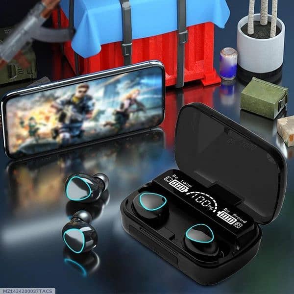 Black Long - Lasting Battery With Fast Charge M10 Earbuds 5