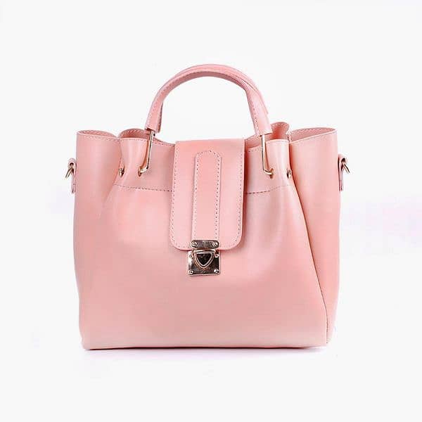 women's pu leather plain  hand bags set 2