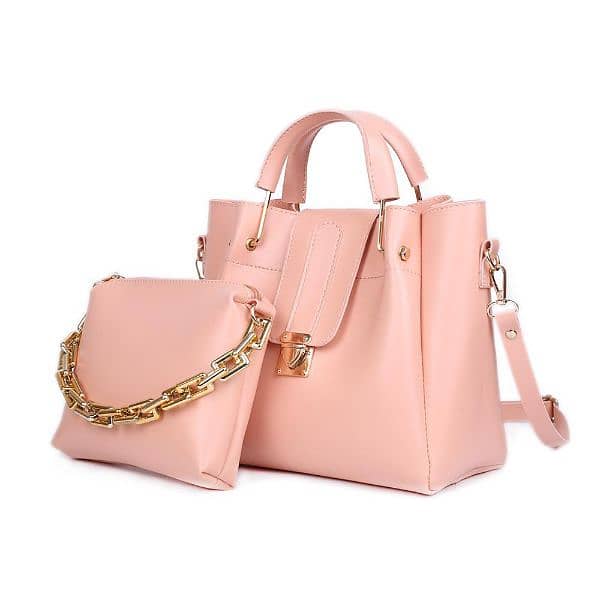 women's pu leather plain  hand bags set 3