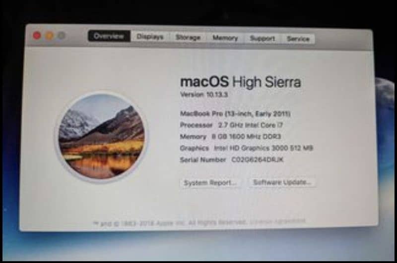 MacBook pro 2011 core i7 7