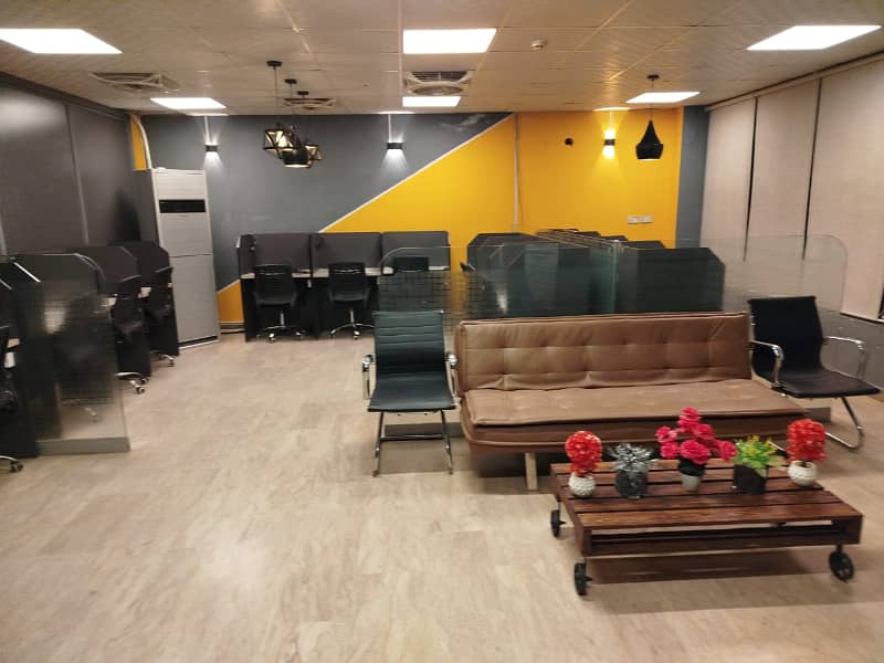 Furnished office for rent in johar town for software house +call centre and visa setup 1