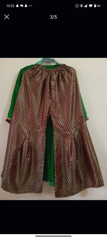 green chiffon frock with garara 0