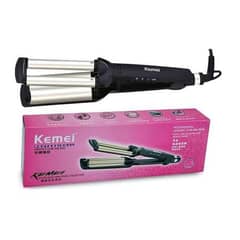 KEMEI Curling Iron - KEMEI Professional Hair Curler with 3 Barrels