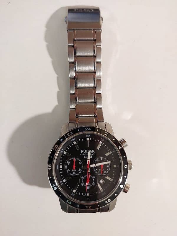 Pulsar by Seiko Chronograph 100M Stainless Steel Bracelet Watch Men 0