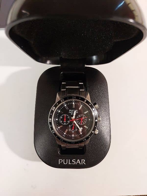 Pulsar by Seiko Chronograph 100M Stainless Steel Bracelet Watch Men 1