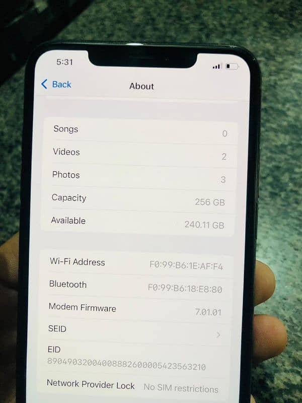 Iphone xs max 256 GB PTA approved physical sim 5