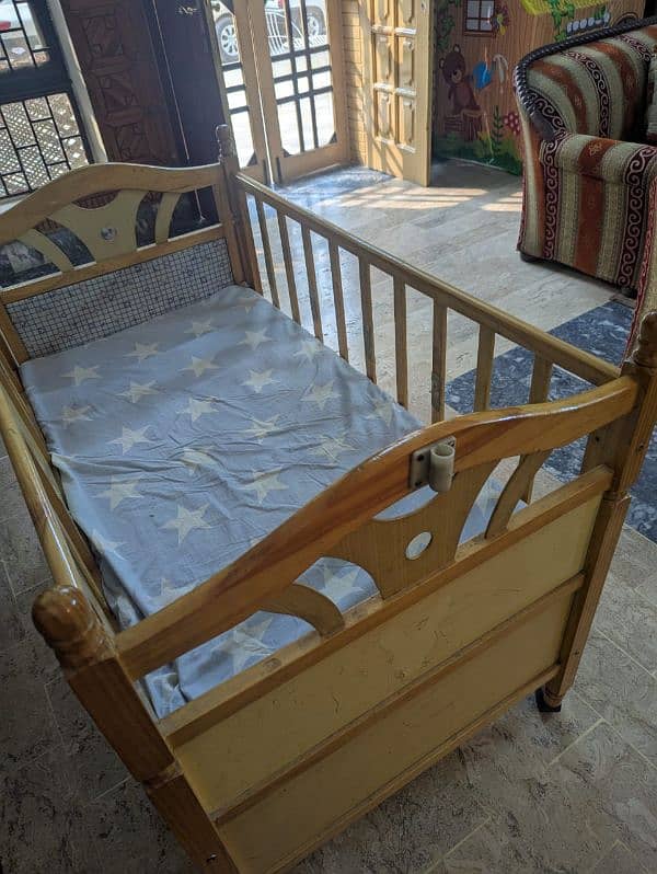 wooden baby cot 2