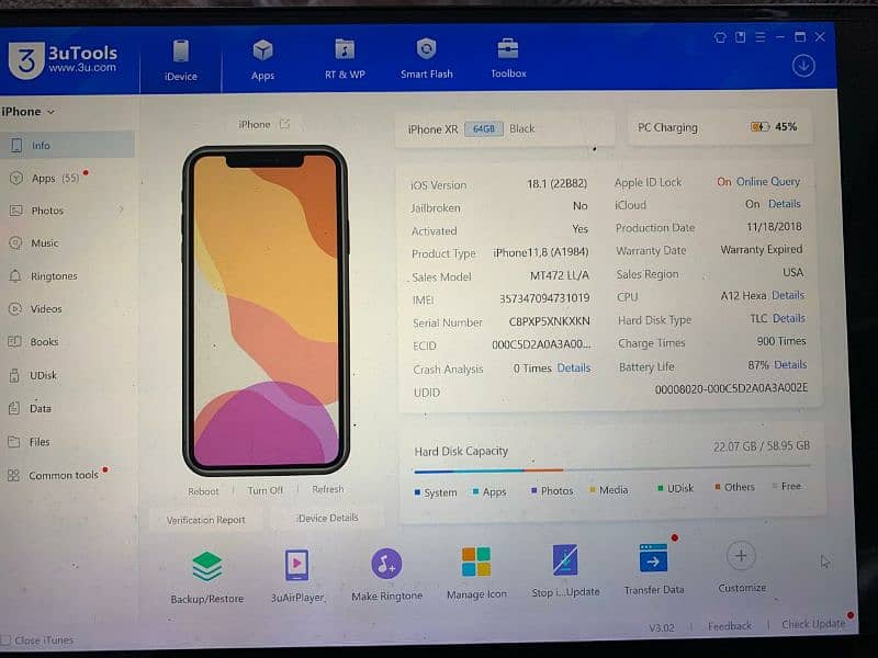 IPHONE XR FRESH CONDITION 10/9.64GB 3