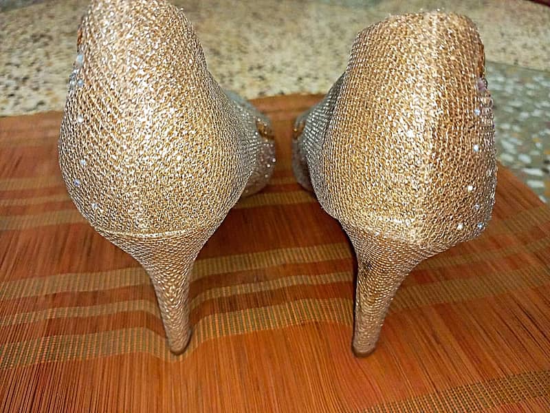 Branded Rhinestone wedding Heels ( worn only 3 times) 2