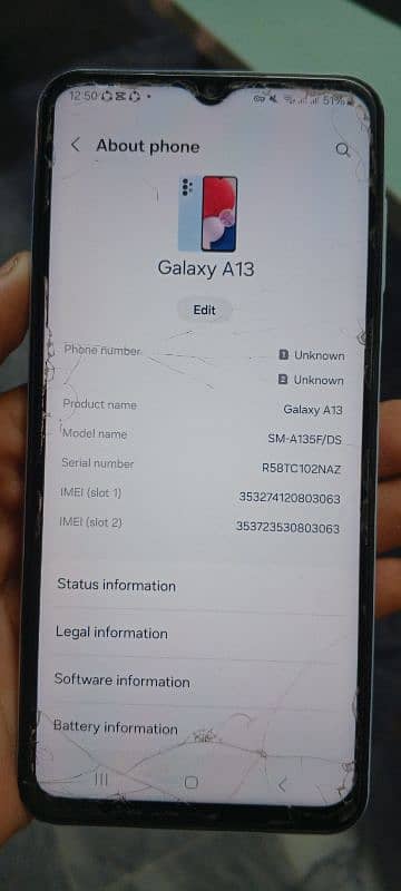 Samsung A13,  4/128 with box only all okay condition 10/9 5