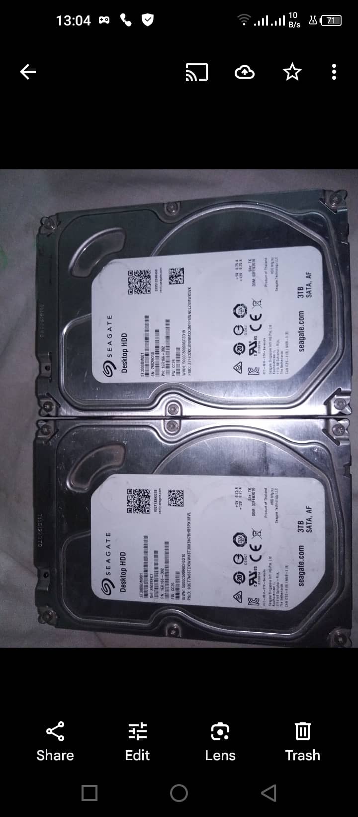 3TB Seagate SATA Hard Drive DDR Urgently For sale 0