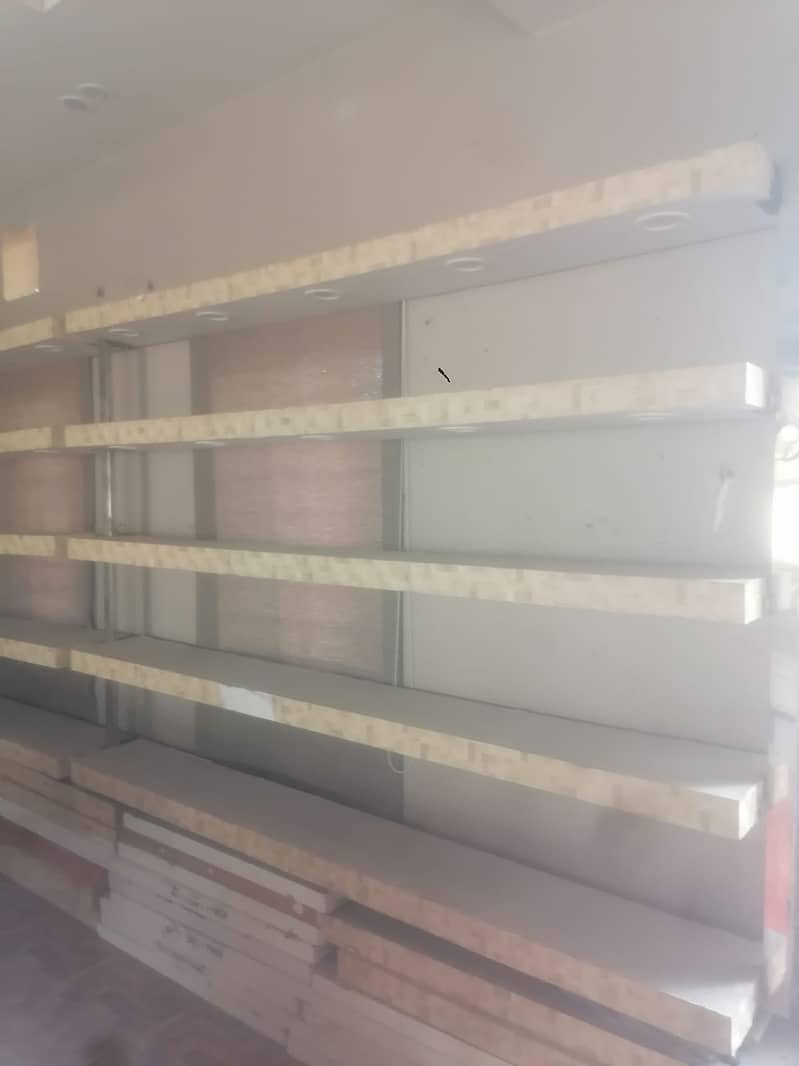 Wooden and MDF display shelves with lights inside shleves 2