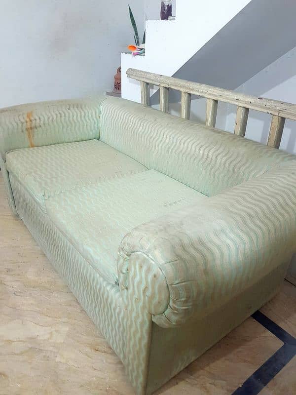 2 seater spring sofa green striped design very affordable 4