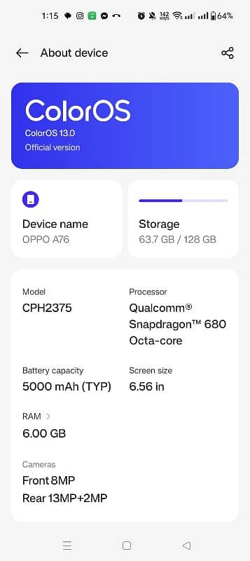 Oppo A76 for sale 1