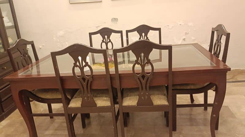 Dining table with 6 chairs cheesham wood solid 1