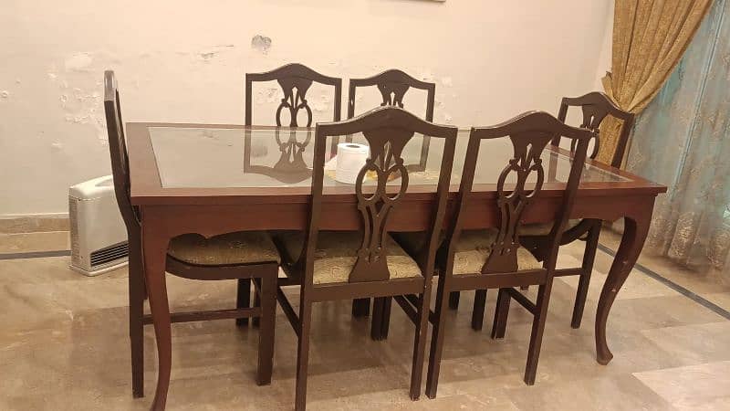 Dining table with 6 chairs cheesham wood solid 2