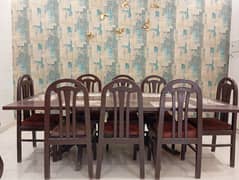 Wooden Dining Table with 8 chairs