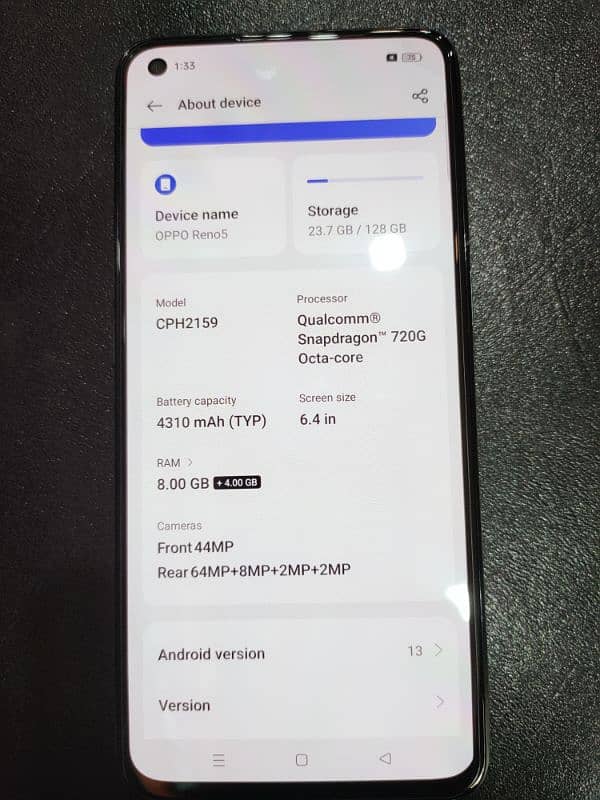 oppo Reno 5 8/128 with box and charger 0